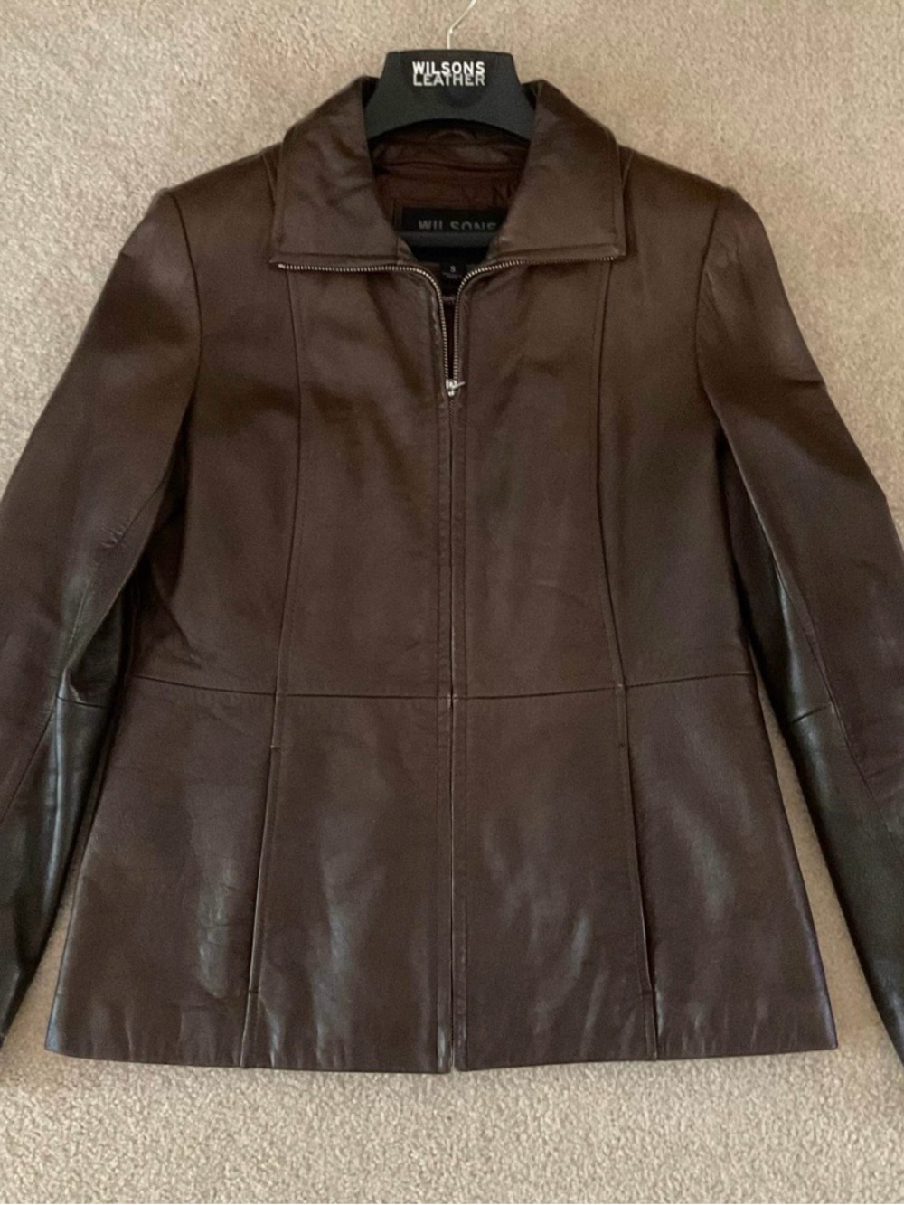 Wilson Brown Zip-Front Leather Jacket